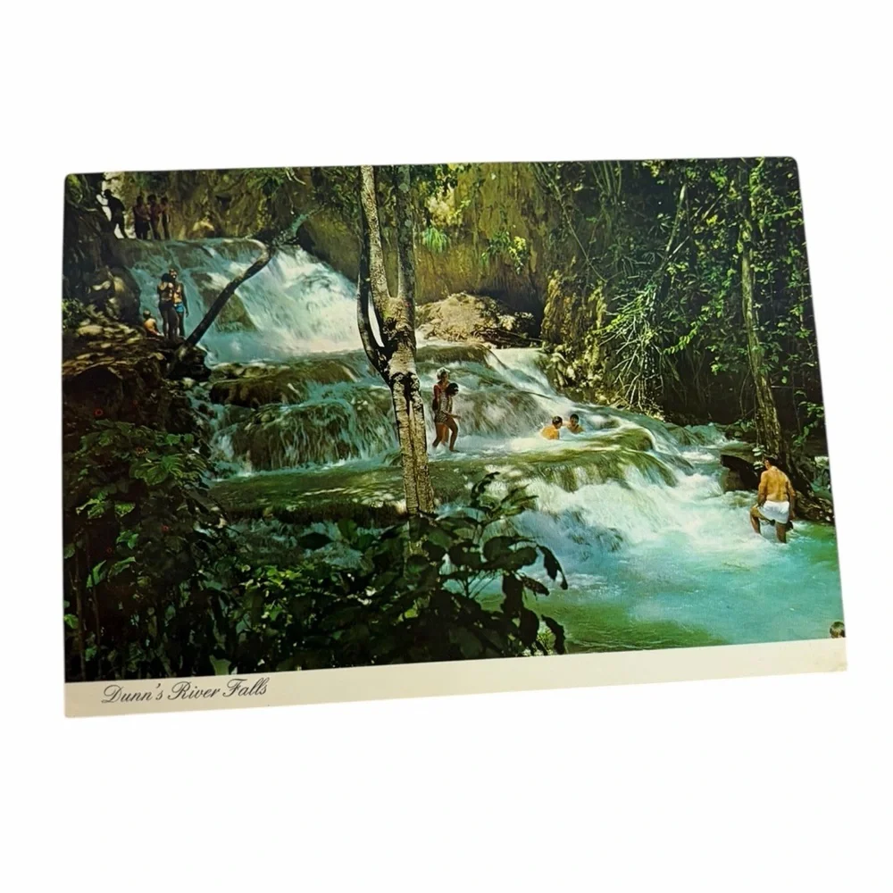 Vintage Dunn’s River Falls Jamaica Postcard – Tropical Travel Souvenir